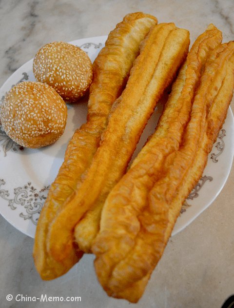 Chinese Breakfast Fried Dough Sticks & Rice Balls