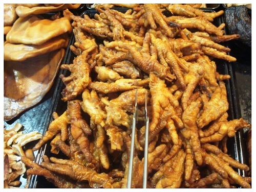 China Local Food Market: Chicken Feet.