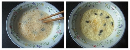 Chinese Microwave Cooked Egg with Black Beans